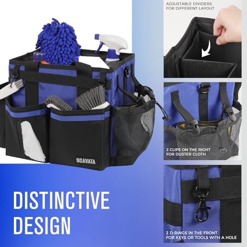 SCAVATA Compact Wearable Cleaning Caddy with Handle & Shoulder Straps