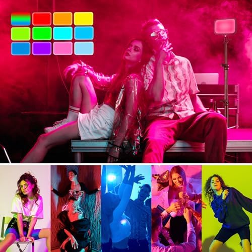 Torjim RGB Photography Video Lighting, Studio Lights with Adjustable Tripod Stand - 16 Color Lighting for Video Recording/YouTube/TikTok/Live Streaming/Make up/Vlogging