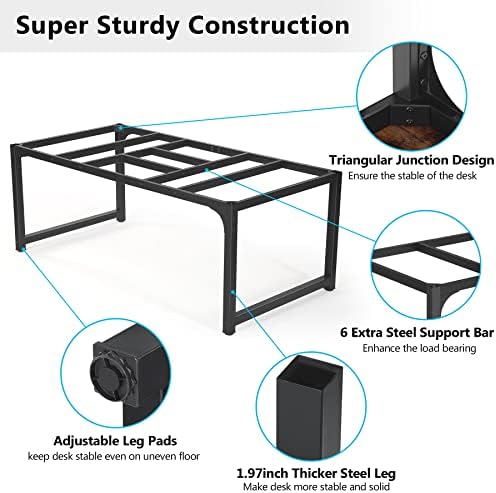 Tribesigns Modern Computer Desk, 70.8 x 35.4 inch Large Executive Office Desk Computer Table Study Writing Desk Workstation for Home Office,Rustic/Black