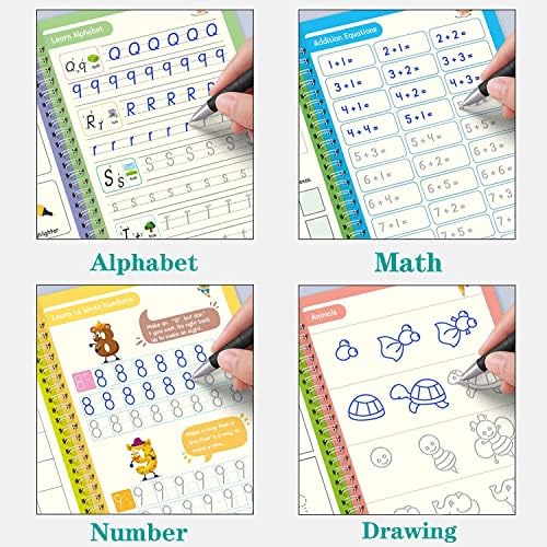 Magic Grooved Writing Practice Books, Reusable Handwriting Workbook