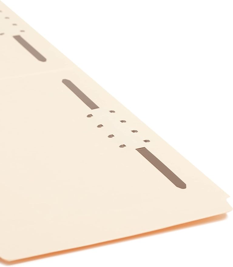 Smead SuperTab® Fastener File Folder, 2 Fasteners, Oversized 1/3-Cut Tab, Guide Height, Legal Size, Manila, 50 Per Box (19535)