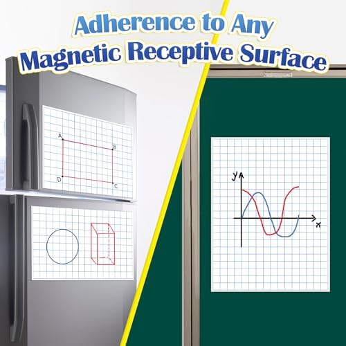 Aizweb Giant Magnetic Graph Paper,Dry Erase Grid Graphing for Classroom Whiteboard Accessories,Chart Paper Teacher Must Have Homeschool Teaching Supplies,Teacher Essential,21.5" x 16.5"
