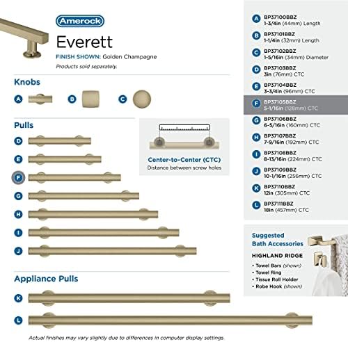 Amerock 5-1/16" Everett Golden Champagne Drawer Pull