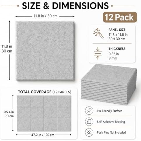 Felt Bulletin Board Tiles, Cork Board Alternative, 48 x 36 in
