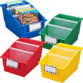 Really Good Stuff Rainbow Chapter Book Classroom Library Bins with Dividers