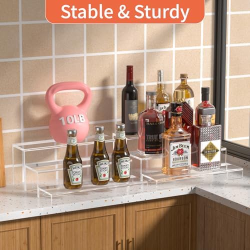 JUESHA 3 Tiers Bar Shelves for Liquor Bottles (Patent: D1076520S)