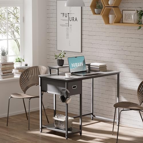 Pamray 39 Inch Small Computer Desk with Monitor Stand and Drawer for Gaming