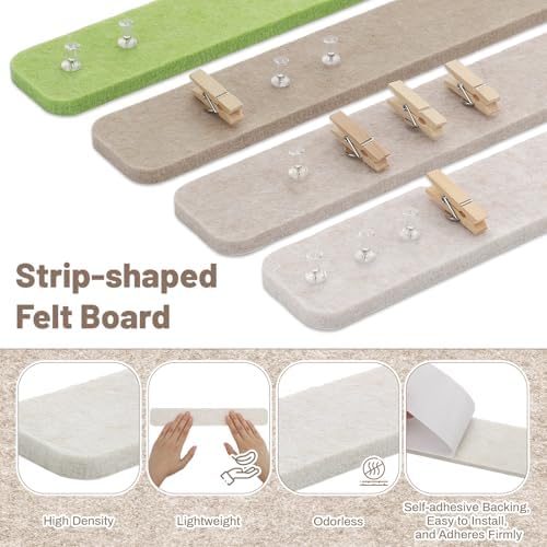 8 Pack Felt Bulletin Board Strips, 13x2 Inch Pin Board, Cork Boards