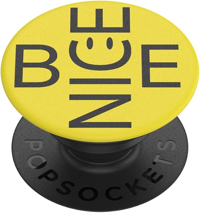 PopSockets Adhesive Phone Grip, Holder, Phone Stand, Yellow - Be Nice