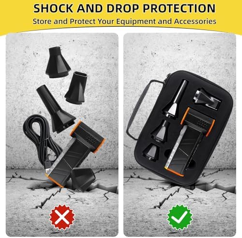 YouKnow Travel Case Compatible with WOLFBOX MF50 Compressed Air Duster - Custom Foam Organizer for Blower Tool & Accessories (Only Case) (Black)