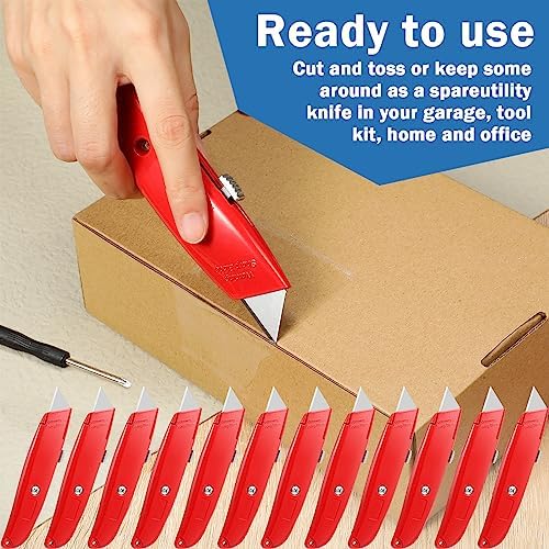 Reginary 30 Pcs Box Cutters Bulk, Utility Knives, Red