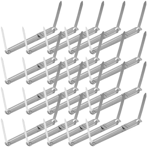 50pcs Metal Folder Prong Fasteners with Self Adhesive Base for Daily Filing and School Use, Sturdy Construction and Versatile Usage Paper Clips for Office Organization