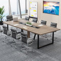 Tribesigns 8FT Conference Table, 94.49 L x 47.24 W x 29.53 H Inches Large Meeting Podcast Table for 10 People, Business Style Wooden Training Table with Strong Metal Frame for Office Conference