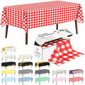 CXPSINC 54 Inch X 100 Feet Plastic Table Cover Roll Disposable Tablecloth with Slide Cutter for All Type/Shape Tables | Party, Banquet, Birthdays, Weddings(Red Checkered, 100 Feet)