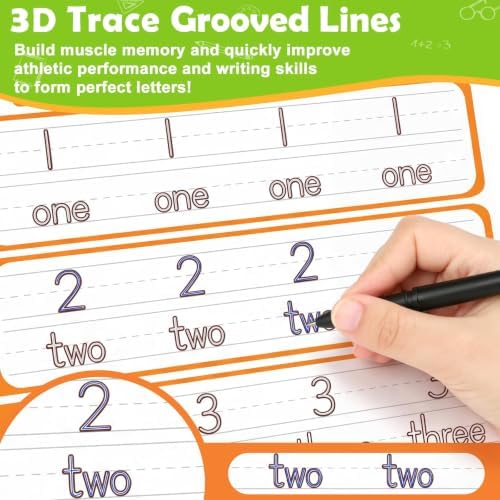Magic Grooved Writing Practice Books, 96 Reusable Activities, Ages 3-8