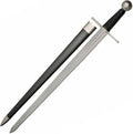 SZCO 36.5" Battle Tested Broad Medieval Sword – Collectible Viking Crusader Knight Sword with 29" Carbon Steel Blade, Leather Wrapped Scabbard & Classic Hilt