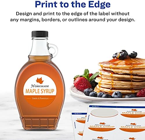 Avery® Matte White Round Labels, Sure Feed® Technology, 1.5" Diameter, 5,000 Matte White Printable Labels