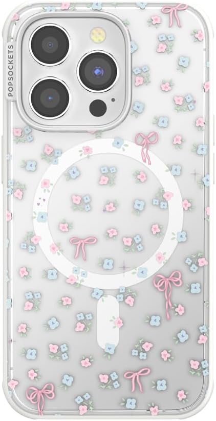 PopSockets iPhone 14 Pro Phone Case with MagSafe, Wireless Charging Compatible, Bow - Bows & Blooms