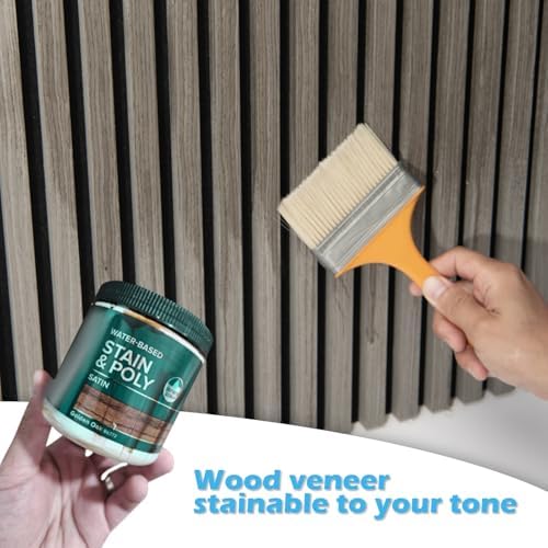 Art3d 3D Fluted Soundproof Wood Textured Slat Wall Panel, 4-Pack, Smoky Oak