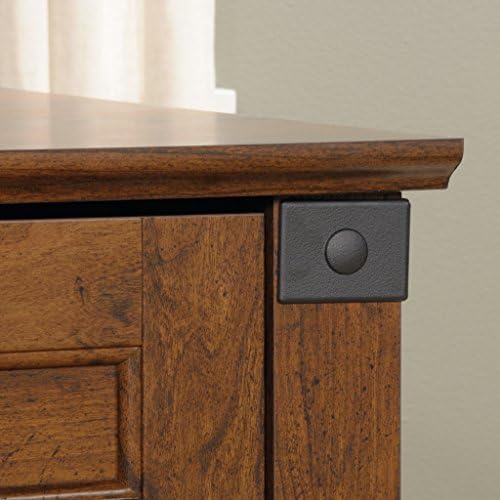 Sauder Carson Forge Corner Computer Desk, Rustic Vintage L-Shaped Desk, in Washington Cherry