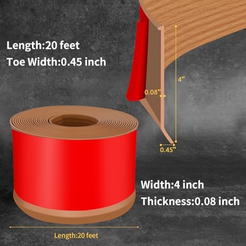 Vinyl Baseboard Molding Trim 4 Inch Peel and Stick Cove Base