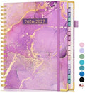 Academic Planner 2026-2027, 18 Months Weekly and Monthly Hardcover Planner, July 2026 - December 2027, 8.5" x 11" A4 Large Daily Calendar Planner Book with Tabs, Spiral College School Agenda Organizer for Student Teacher, Purple Marble
