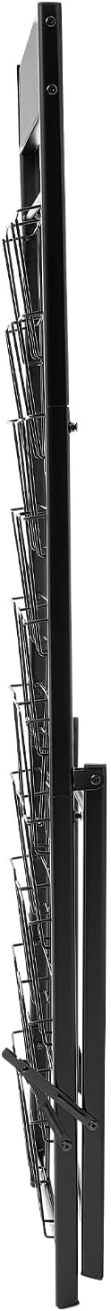 VEVOR Brochure Display Rack, 20 Pockets Magazine Literature Display Stand, Portable Floor Standing Magazine Rack, Metal Newspaper Catalog Holders for Shop, Exhibitions, Office, Trade Show, Black
