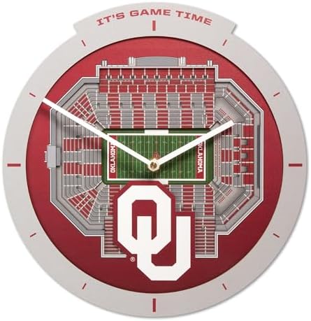 YouTheFan NCAA Oklahoma Sooners StadiumView 3D Wall Clock