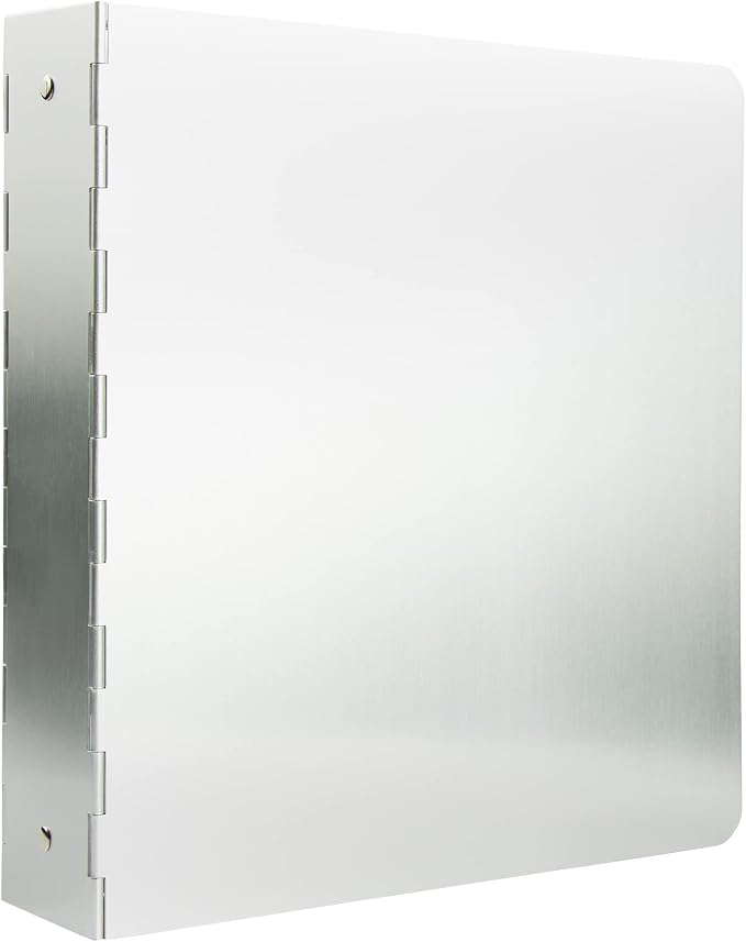 JAM PAPER Aluminium 2 inch Binders - Silver Aluminum 3 Ring Binder - Sold Individually