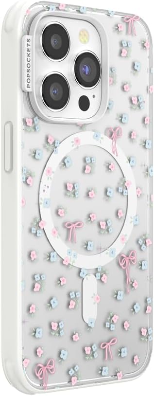 PopSockets iPhone 14 Pro Phone Case with MagSafe, Wireless Charging Compatible, Bow - Bows & Blooms