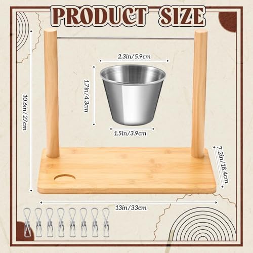 Bamboo 13 x 7.2 x 10.6 Inches Bacon Display Rack Wooden Bacon Tray