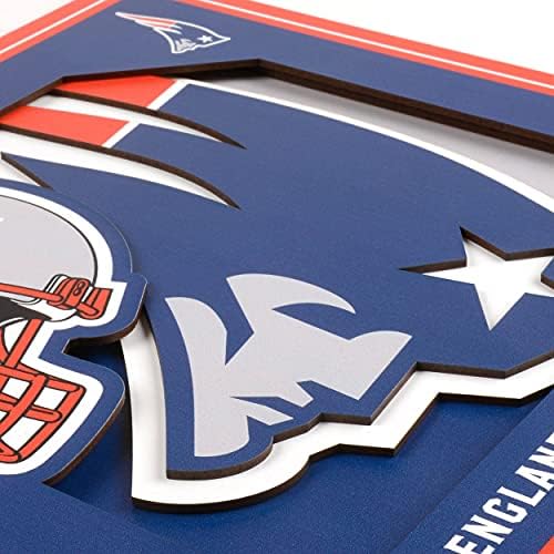 YouTheFan NFL New England Patriots 3D Logo Series Wall Art