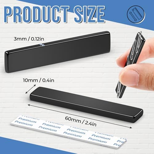 FINDMAG 12 Pack Black Rare Earth Neodymium Bar Magnets, 2.36x0.39x0.12in