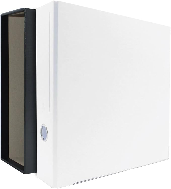 3-Ring Premium Binder & Slip Case - White, by Bindertek | 3" Spine Width, 525 Sheet Capacity, 2" D-Rings, Linen-Textured Covers, Steel Reinforced Edges