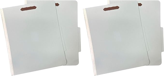 Amazon Basics Sturdy Pressboard Classification File Folders with Fasteners, Dividers, 2" Expansion for Documents Organization, 11.97 x 10.55 inch, Green, 20-Pack