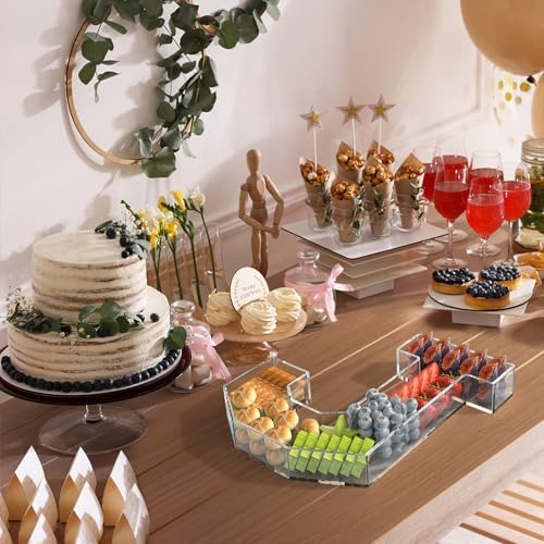 11" Acrylic Letter Charcuterie Tray,Fillable Alphabet & Number Box(Letter J)