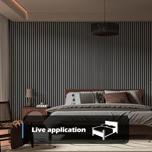 Art3d 3D Fluted Soundproof Wood Textured Slat Wall Panel, 4-Pack, Smoky Oak