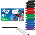 EXPO Dry Erase Markers, Low Odor Ink, Assorted Colors, Fine Tip, 36 Count