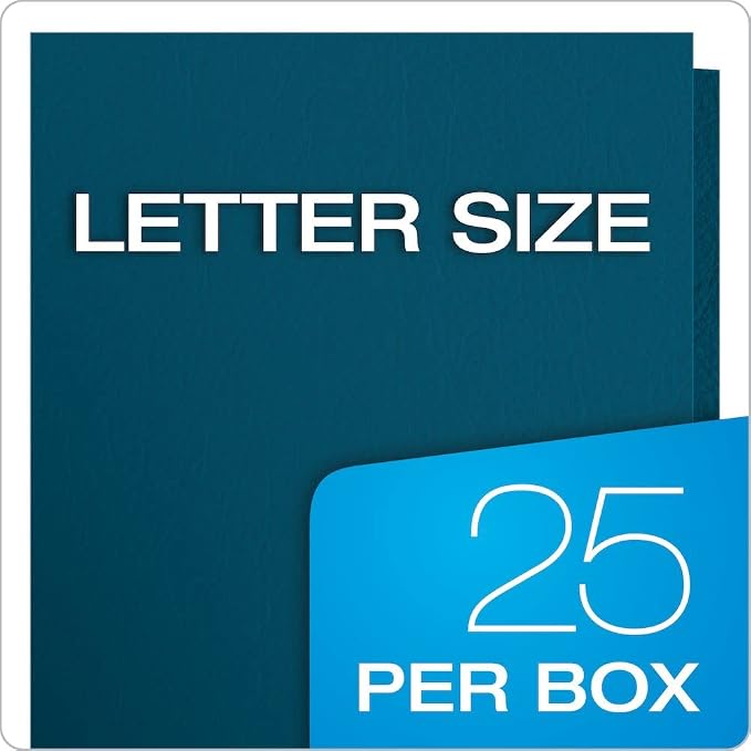 Oxford Twin-Pocket Folders, Textured Paper, Letter Size, Blue, Holds 100 Sheets, (57502EE), 25 Count, (Pack of 5)
