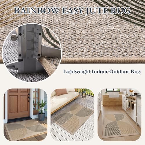 Lahome Rainbow Muddy Mats for Indoor, 32"x48" Indoor Outdoor Front Door Mat