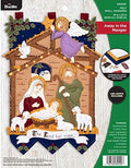 Bucilla 89220E Felt Applique Christmas Wall Hanging Kit, 16" x 22", Away in The Manger