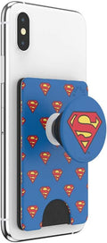 PopSockets Adhesive Phone Wallet and Card Holder with Grip, Marvel - Superman Pattern