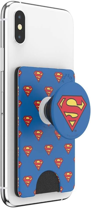 PopSockets Adhesive Phone Wallet and Card Holder with Grip, Marvel - Superman Pattern