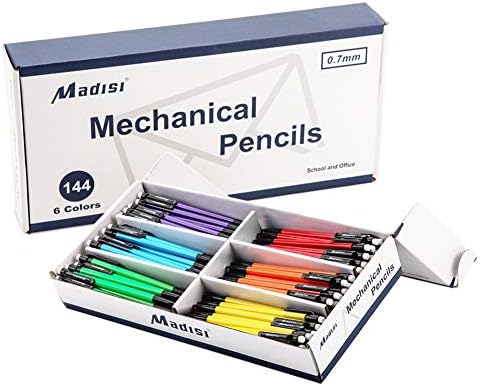 Madisi Mechanical Pencils Bulk, 0.7mm Medium Point, HB #2 Lead, 144-Count