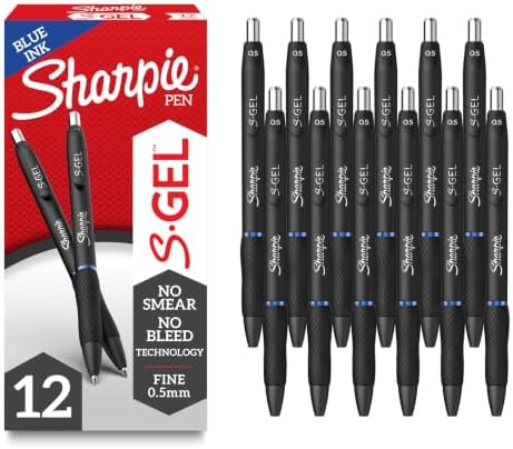 Sharpie S-Gel Pens, Fine Point (0.5mm), Blue Gel Ink, For Home, Office, School, 1 Count (Pack of 144)