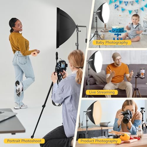 Torjim Softbox Photography Lighting Kit | 20" X 20" & 85W LED Studio Light