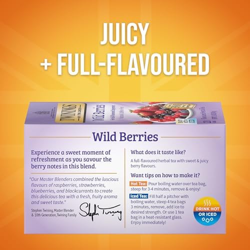 Twinings Wild Berries Herbal Tea Bags, 20 CT Box (6 Pack)