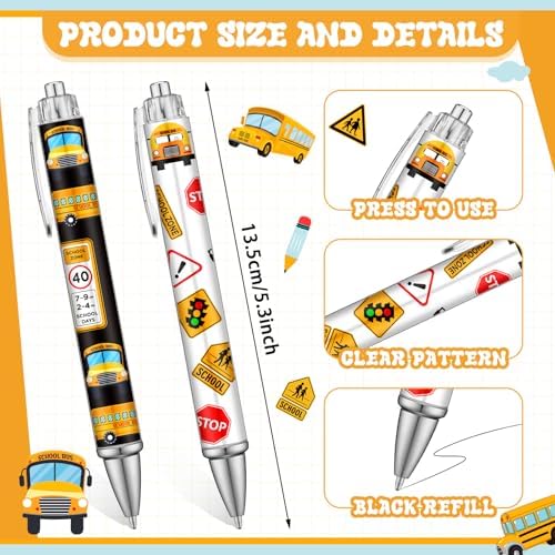 50 Pcs Bus Driver Pens Appreciation Gifts Bulk Funny Ballpoint Pens Motivational Inspirational Thank You Gift for Employee Coworker Student Office Supplies
