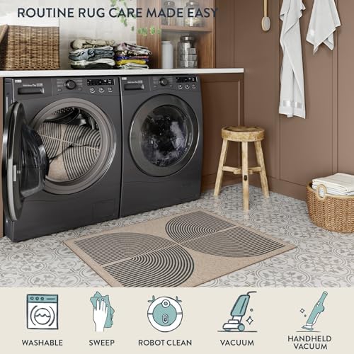 Lahome Rainbow Easy Jute Rug,32"x48" Indoor Outdoor Front Door Mat Non Slip
