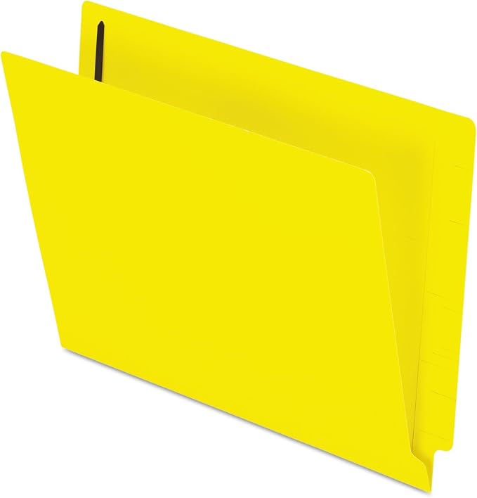 Pendaflex Color End-Tab Fastener Folders, Letter Size, Yellow, Straight Cut, 50/BX (H10U13Y)
